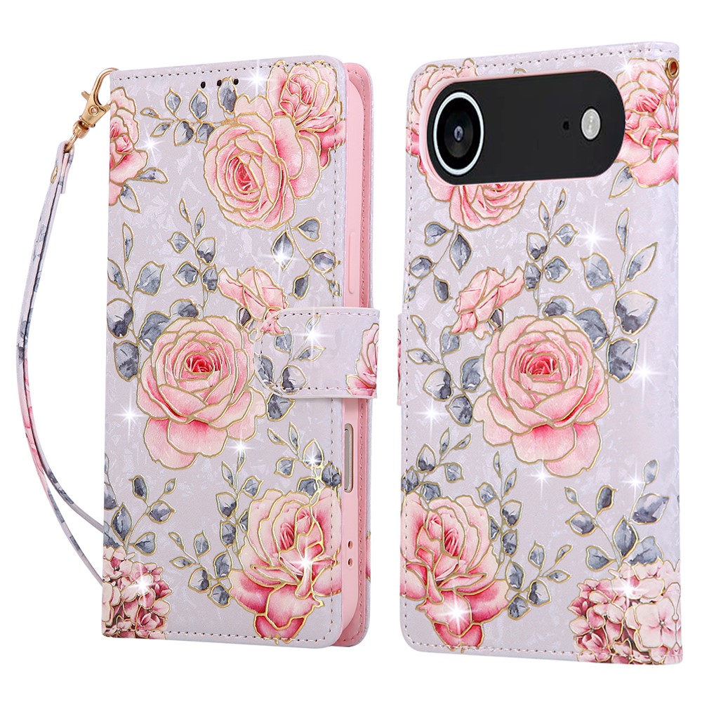  iPhone Air Fodral RFID Läder Rosa Blommor - Teknikhallen.se