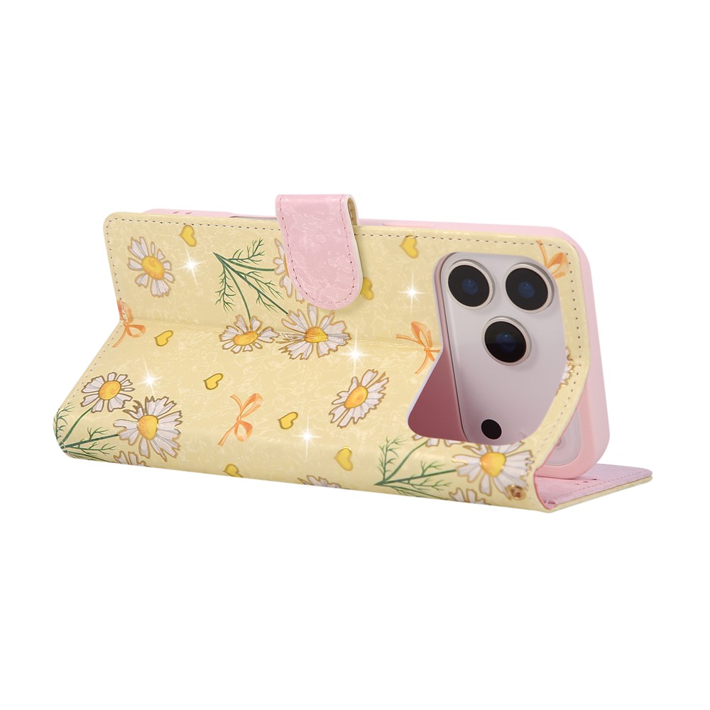  iPhone 17 Pro Fodral RFID Läder Yellow Daisy - Teknikhallen.se