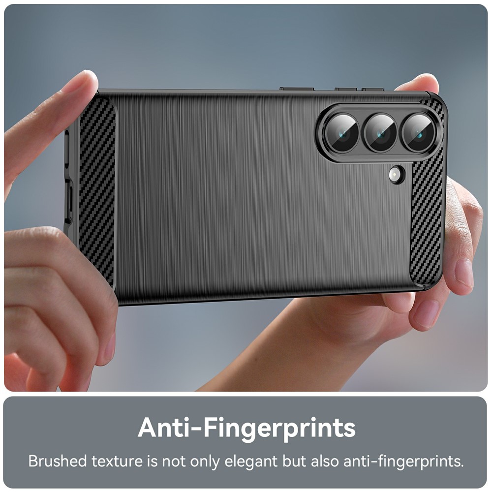  Samsung Galaxy S26 Skal Borstad Stål Textur Svart - Teknikhallen.se