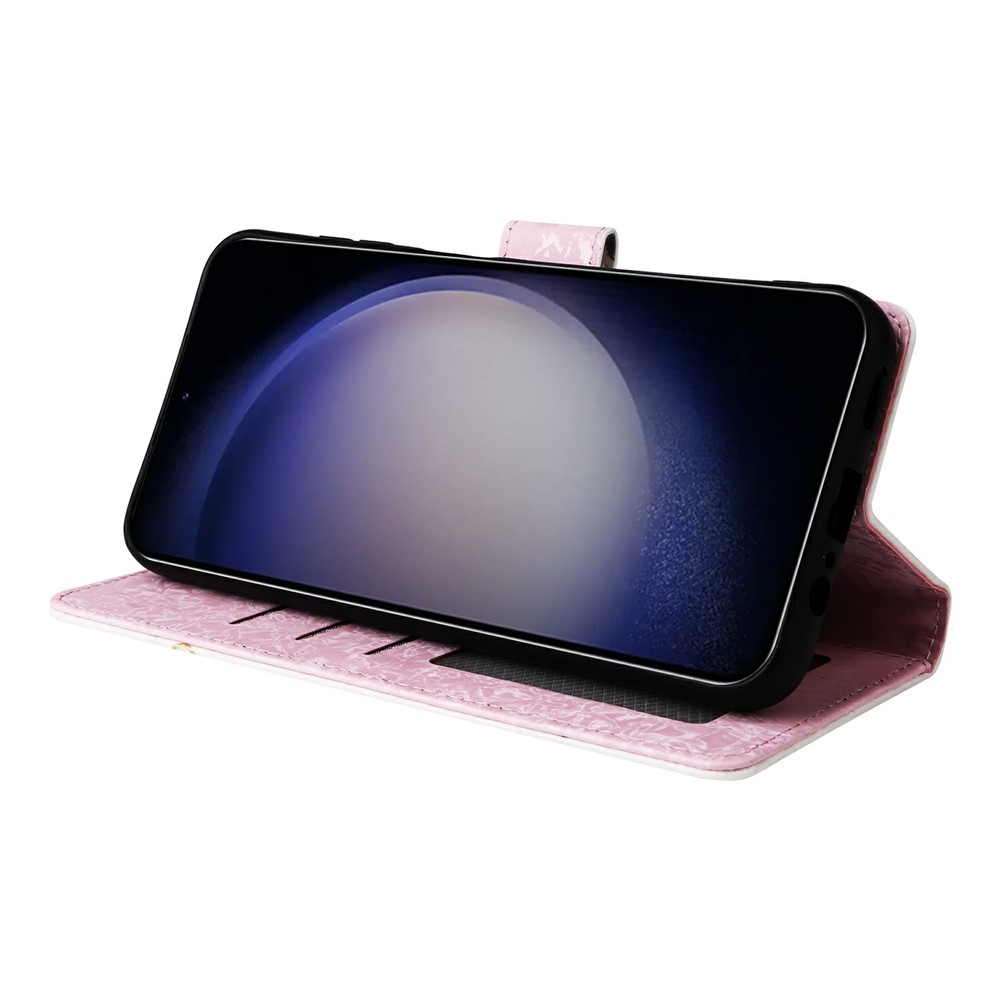  Samsung Galaxy S26 Plus Fodral RFID Läder Fjärilar/Blommor - Teknikhallen.se