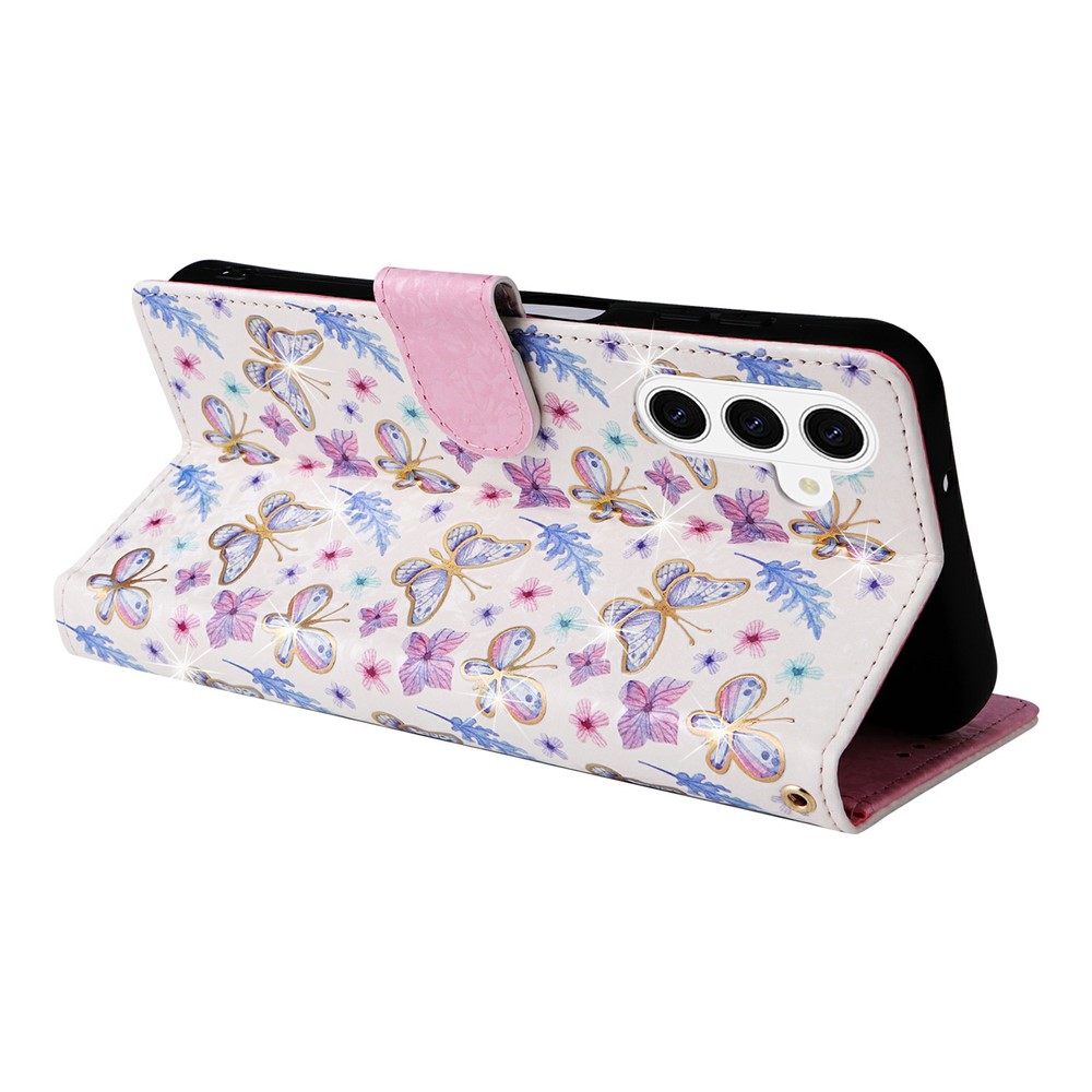  Samsung Galaxy S26 Plus Fodral RFID Läder Fjärilar/Blommor - Teknikhallen.se