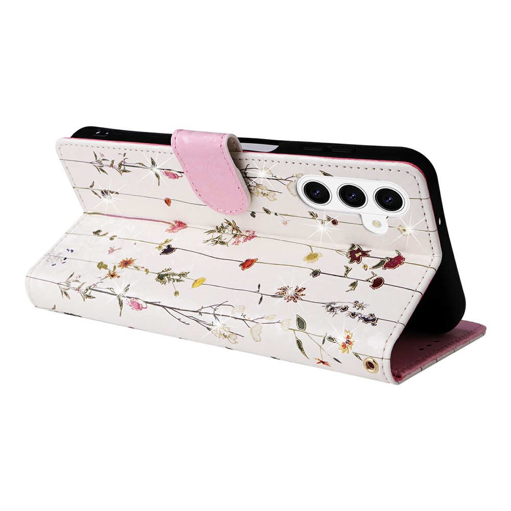  Samsung Galaxy S26 Plus Fodral RFID Läder Små Blommor - Teknikhallen.se