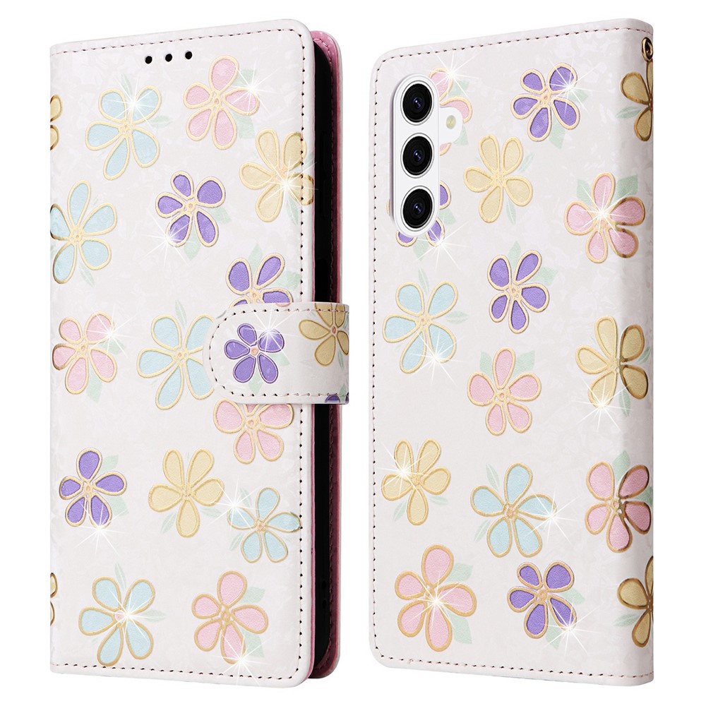  Samsung Galaxy S26 Plus Fodral RFID Läder Färgglada Blommor - Teknikhallen.se