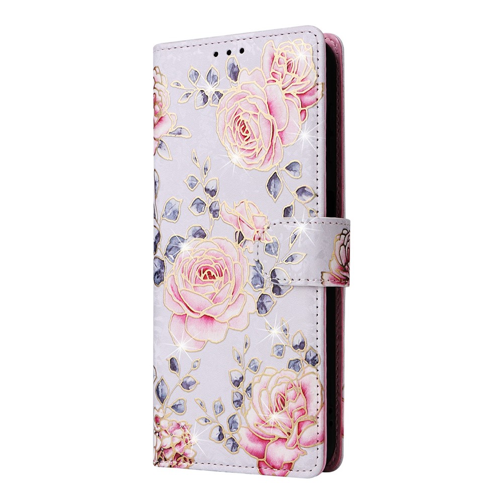  Samsung Galaxy A37 5G Fodral RFID Läder Rosa Blommor - Teknikhallen.se