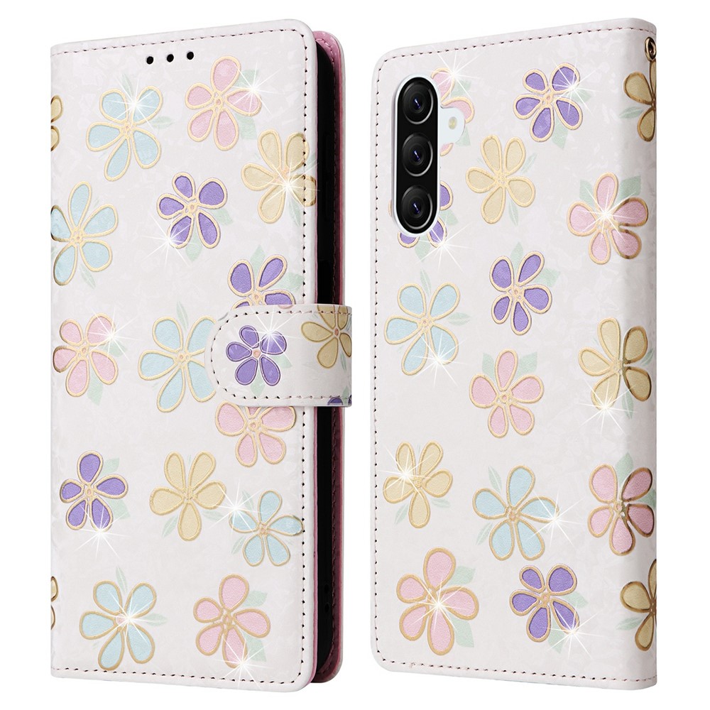  Samsung Galaxy A37 5G Fodral RFID Läder Färgglada Blommor - Teknikhallen.se