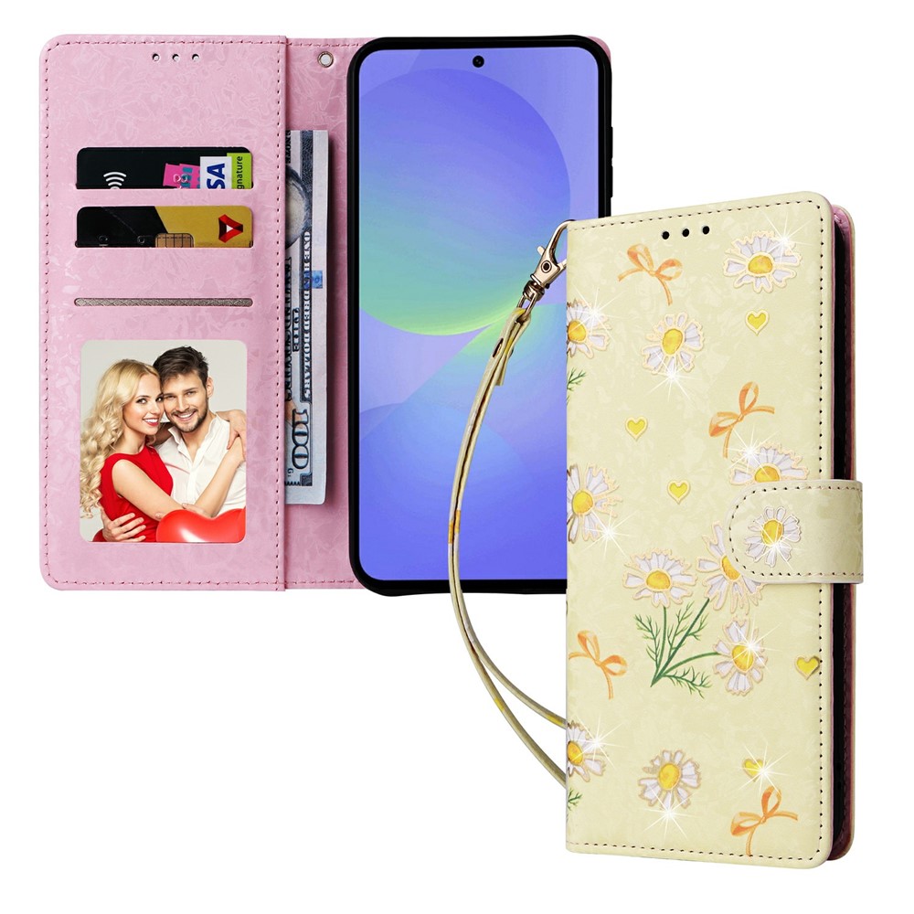  Samsung Galaxy A57 5G Fodral RFID Läder Yellow Daisy - Teknikhallen.se