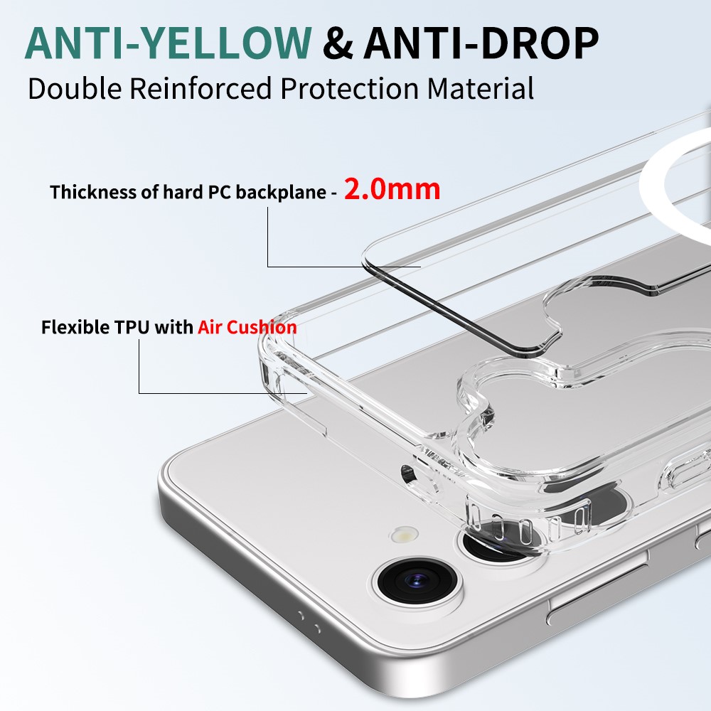  Samsung Galaxy S26 Skal MagSafe Hybrid Transparent - Teknikhallen.se
