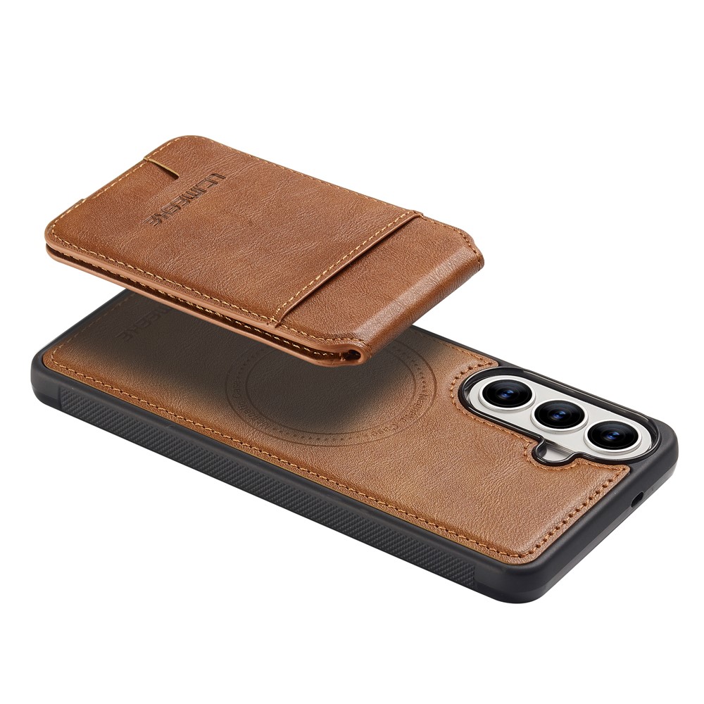 LC.IMEEKE LC.IMEEKE Galaxy S26 Skal Med Avtagbar Korthållare Läder Brun - Teknikhallen.se