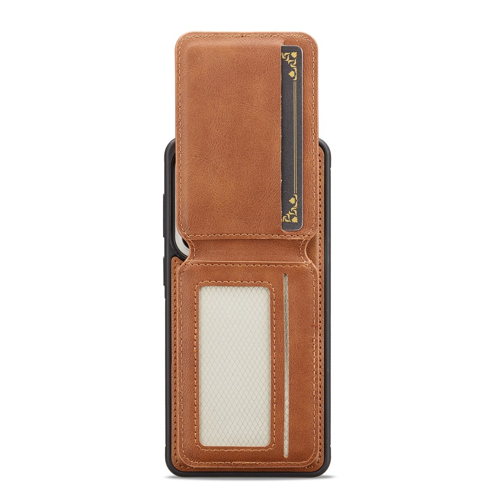 LC.IMEEKE LC.IMEEKE Galaxy S26 Skal Med Avtagbar Korthållare Läder Brun - Teknikhallen.se