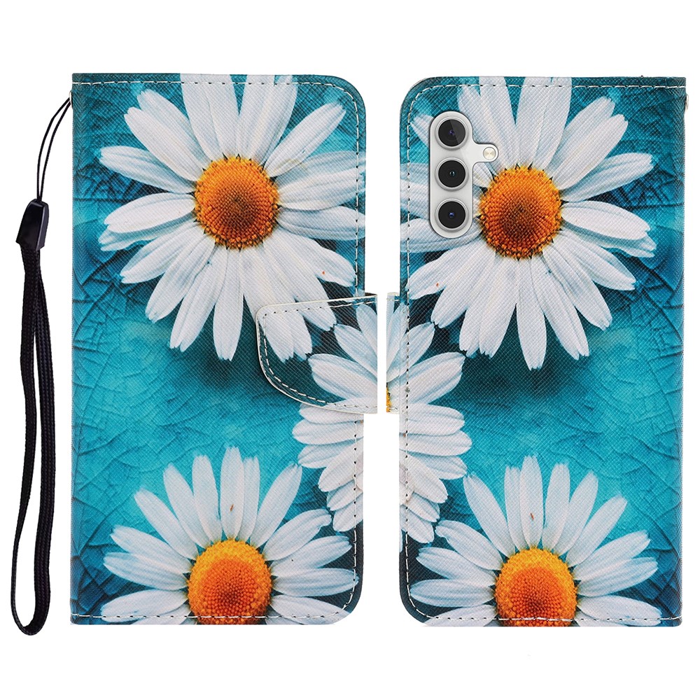  Samsung Galaxy S26 Fodral Med Tryck Vita Blommor - Teknikhallen.se