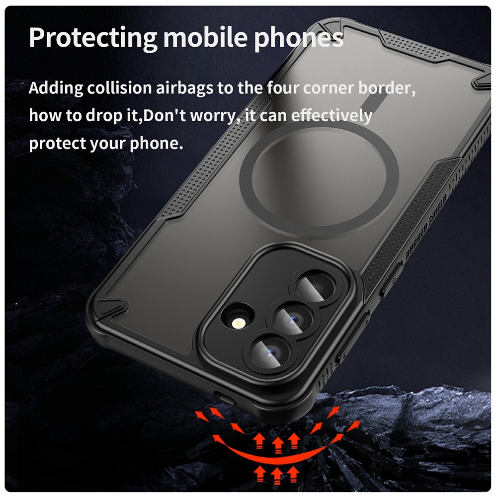  Samsung Galaxy A57 5G Skal MagSafe Hybrid Armor Svart - Teknikhallen.se