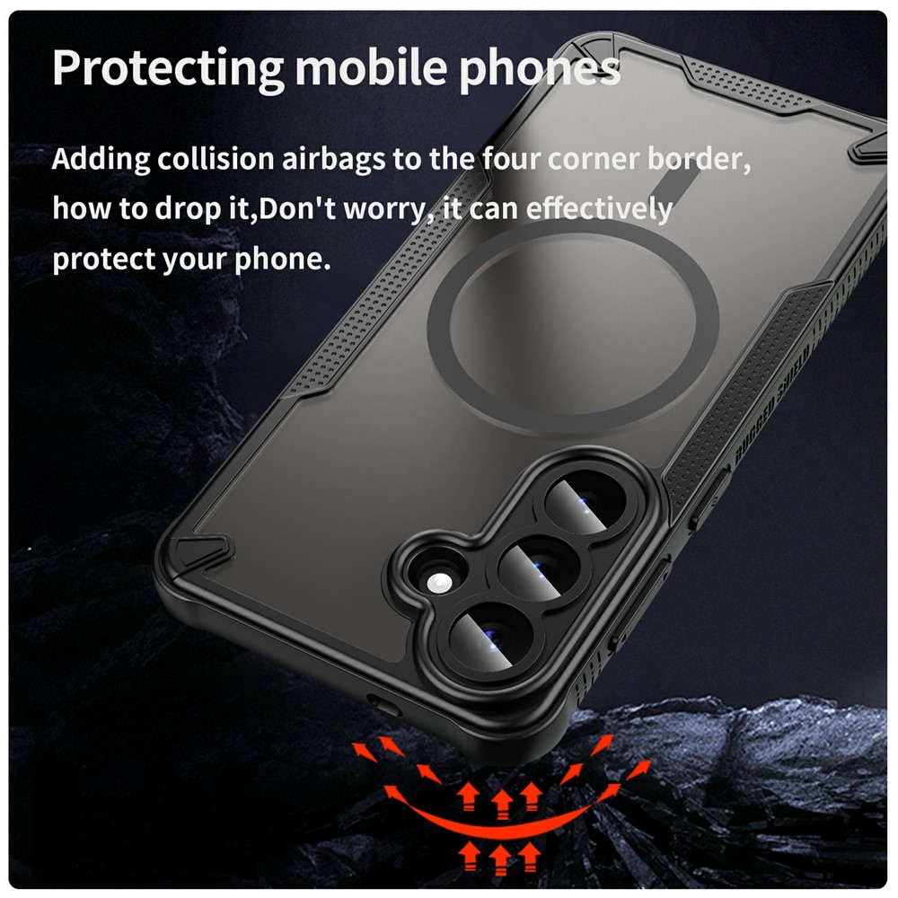  Samsung Galaxy S26 Plus Skal MagSafe Hybrid Armor Svart - Teknikhallen.se