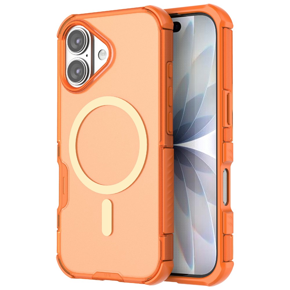  iPhone 17 Skal MagSafe Shockproof Hybrid Orange - Teknikhallen.se