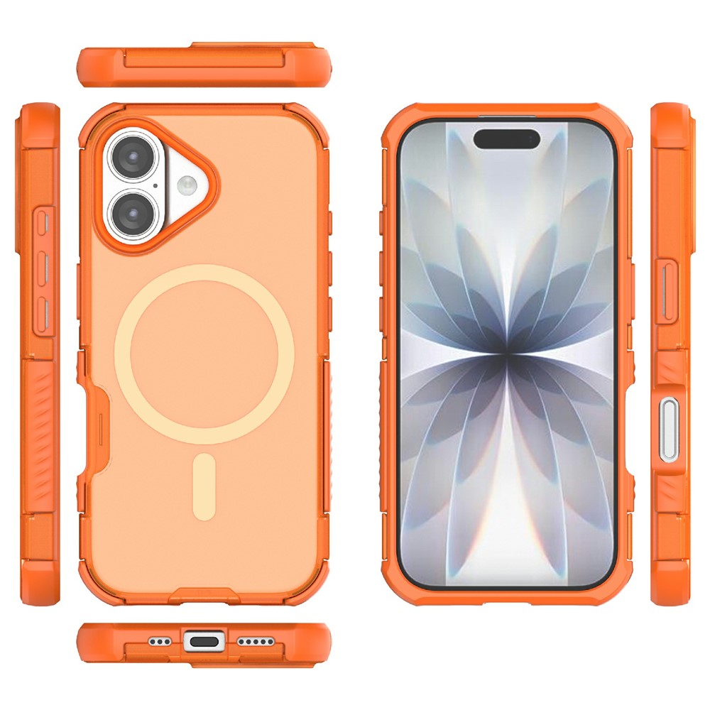  iPhone 17 Skal MagSafe Shockproof Hybrid Orange - Teknikhallen.se