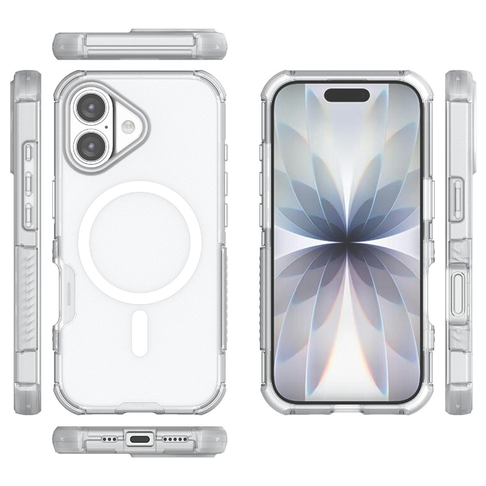  iPhone 17 Skal MagSafe Shockproof Hybrid Vit - Teknikhallen.se