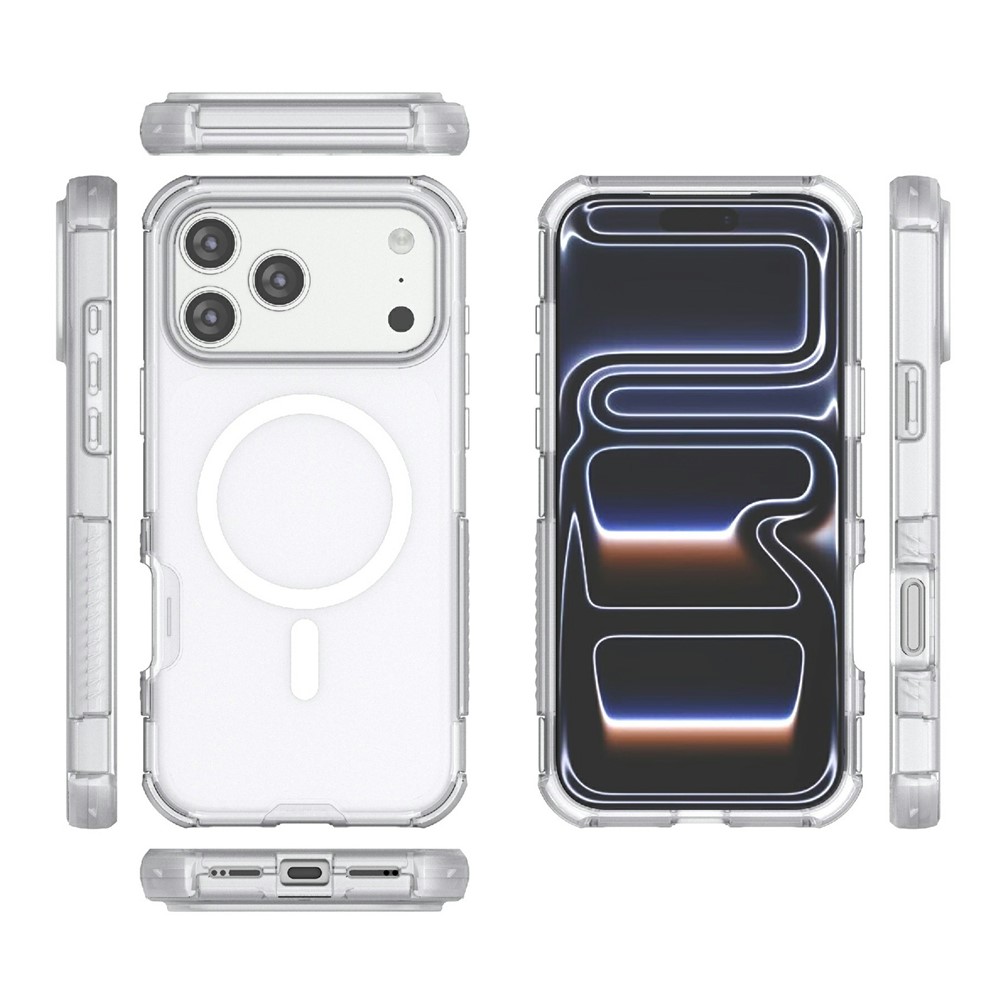  iPhone 17 Pro Skal MagSafe Shockproof Hybrid Vit - Teknikhallen.se