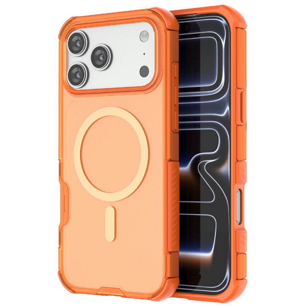  iPhone 17 Pro Skal MagSafe Shockproof Hybrid Orange - Teknikhallen.se