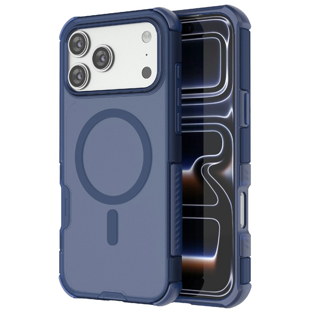  iPhone 17 Pro Max Skal MagSafe Shockproof Hybrid Blå - Teknikhallen.se