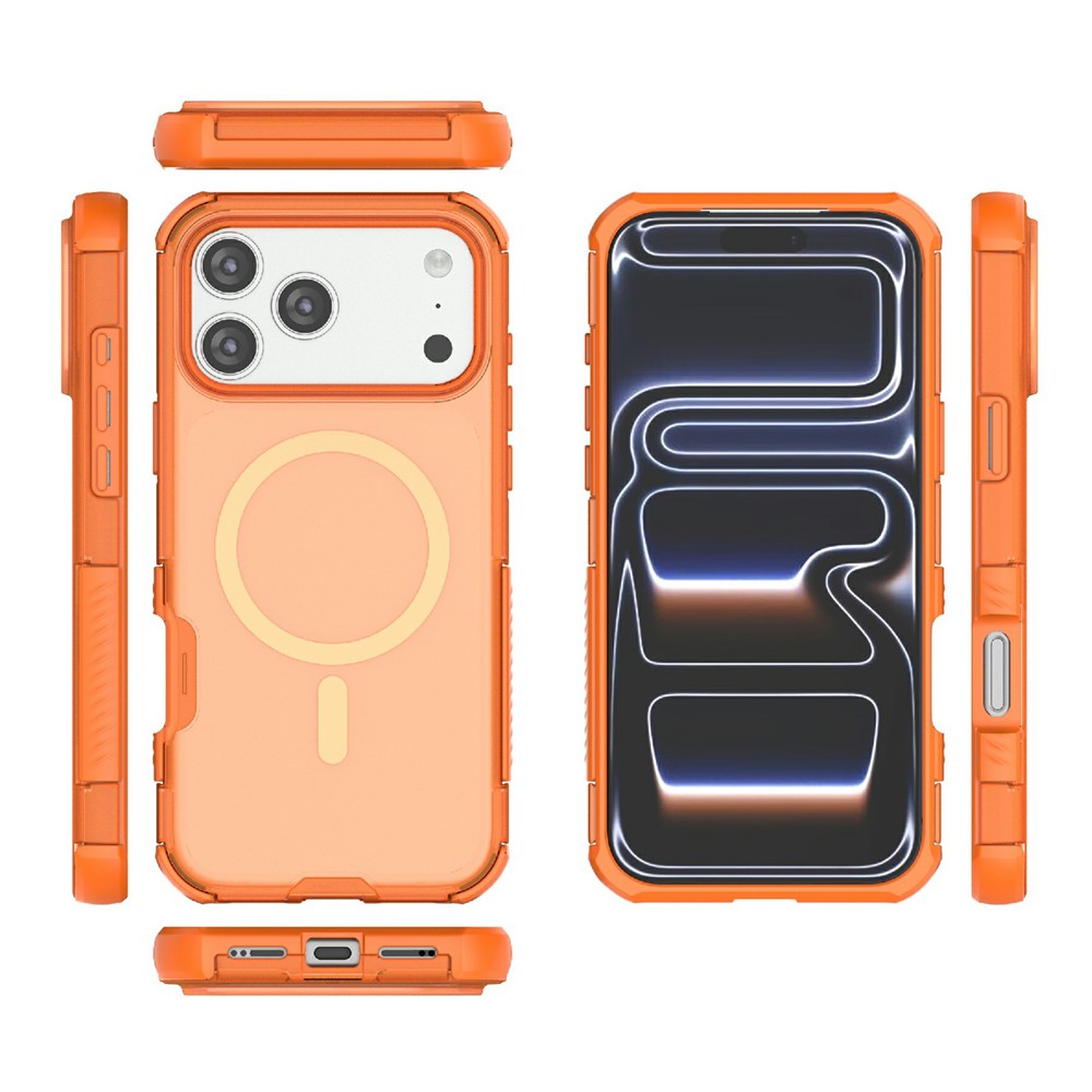  iPhone 17 Pro Max Skal MagSafe Shockproof Hybrid Orange - Teknikhallen.se