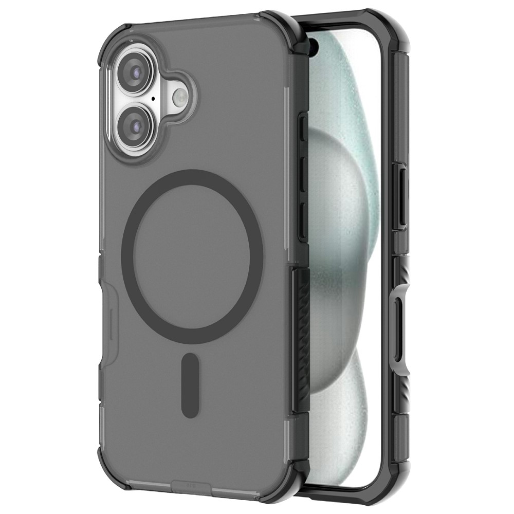  iPhone 16 Skal MagSafe Shockproof Hybrid Svart - Teknikhallen.se