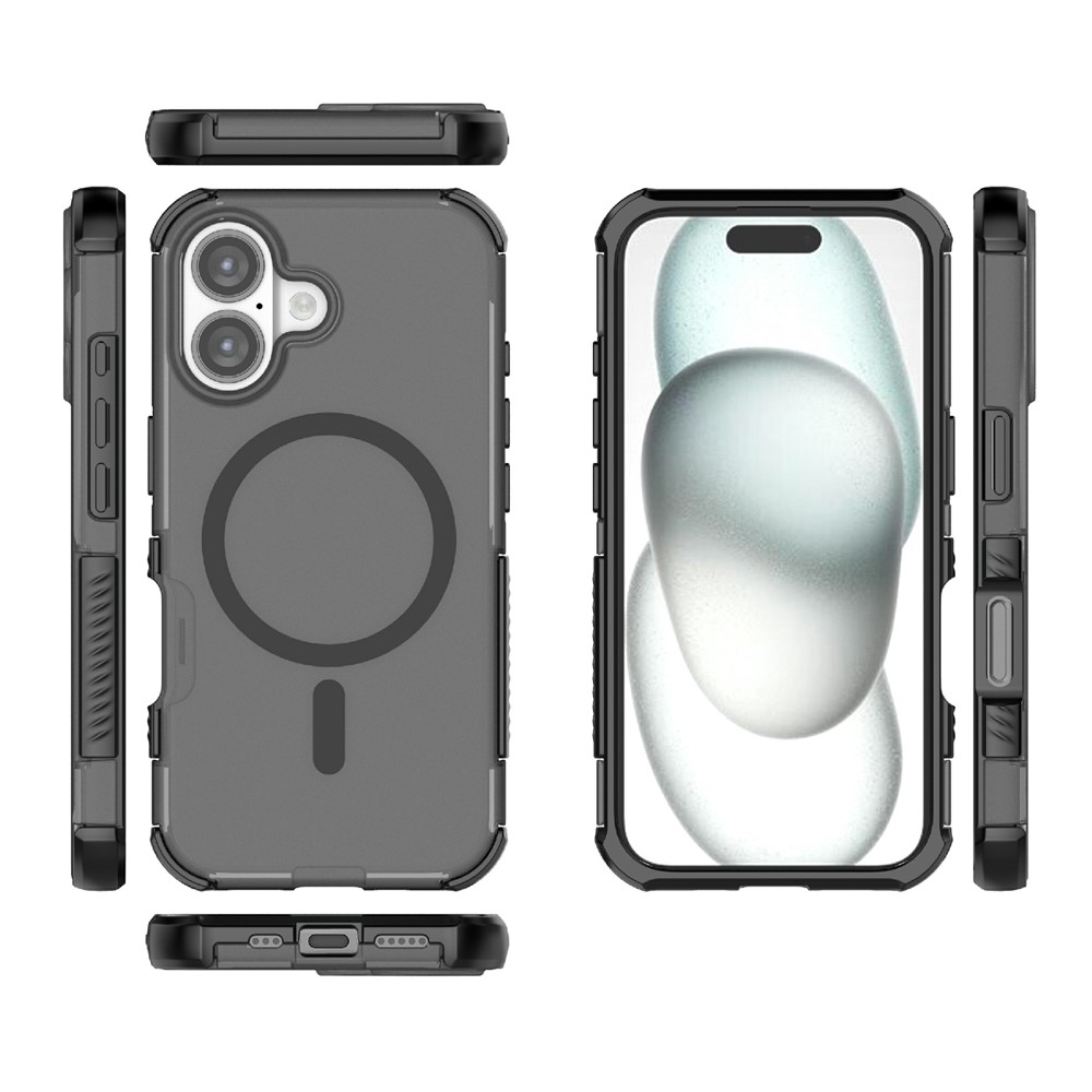  iPhone 16 Skal MagSafe Shockproof Hybrid Svart - Teknikhallen.se