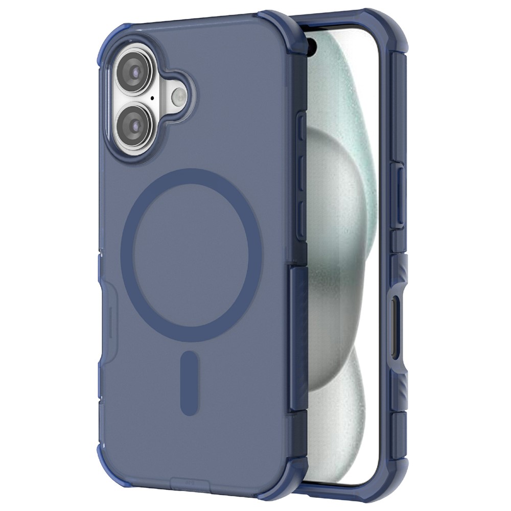  iPhone 16 Skal MagSafe Shockproof Hybrid Blå - Teknikhallen.se