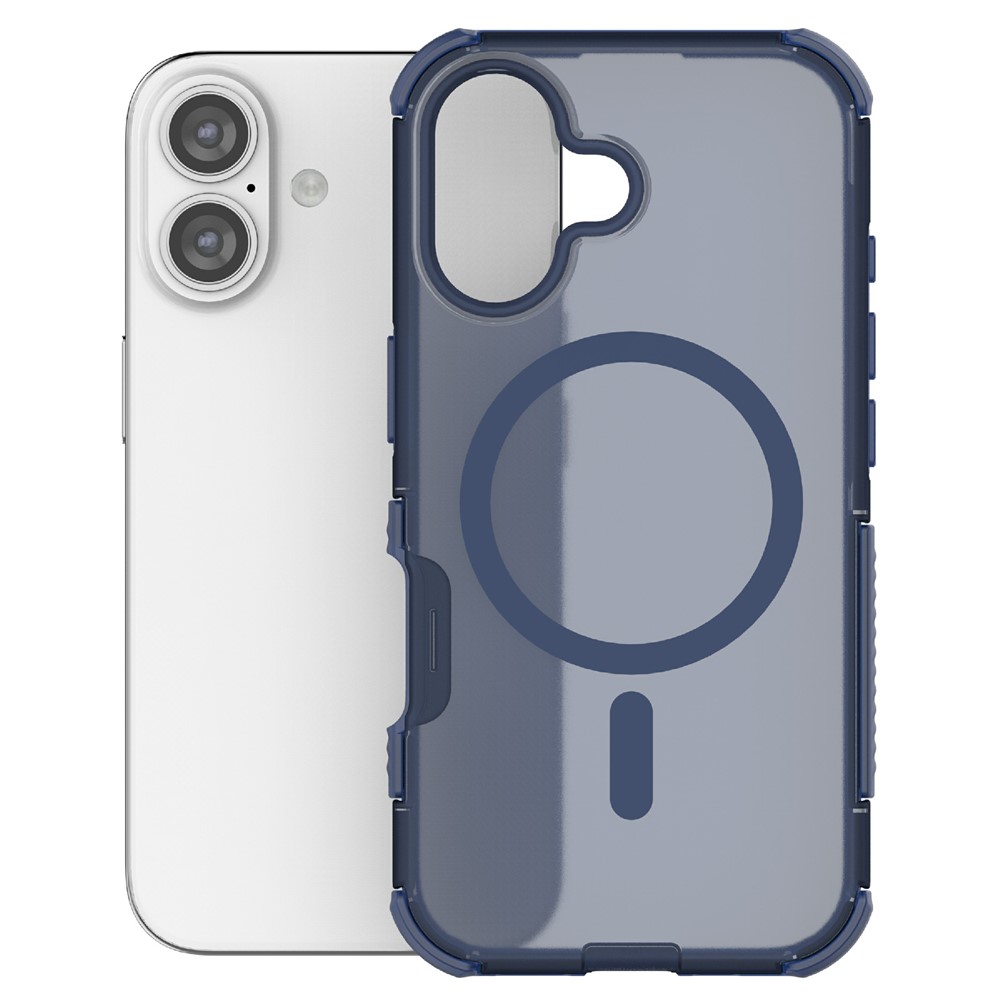  iPhone 16 Skal MagSafe Shockproof Hybrid Blå - Teknikhallen.se