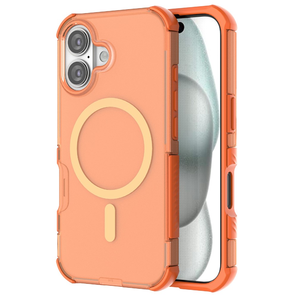  iPhone 16 Skal MagSafe Shockproof Hybrid Orange - Teknikhallen.se