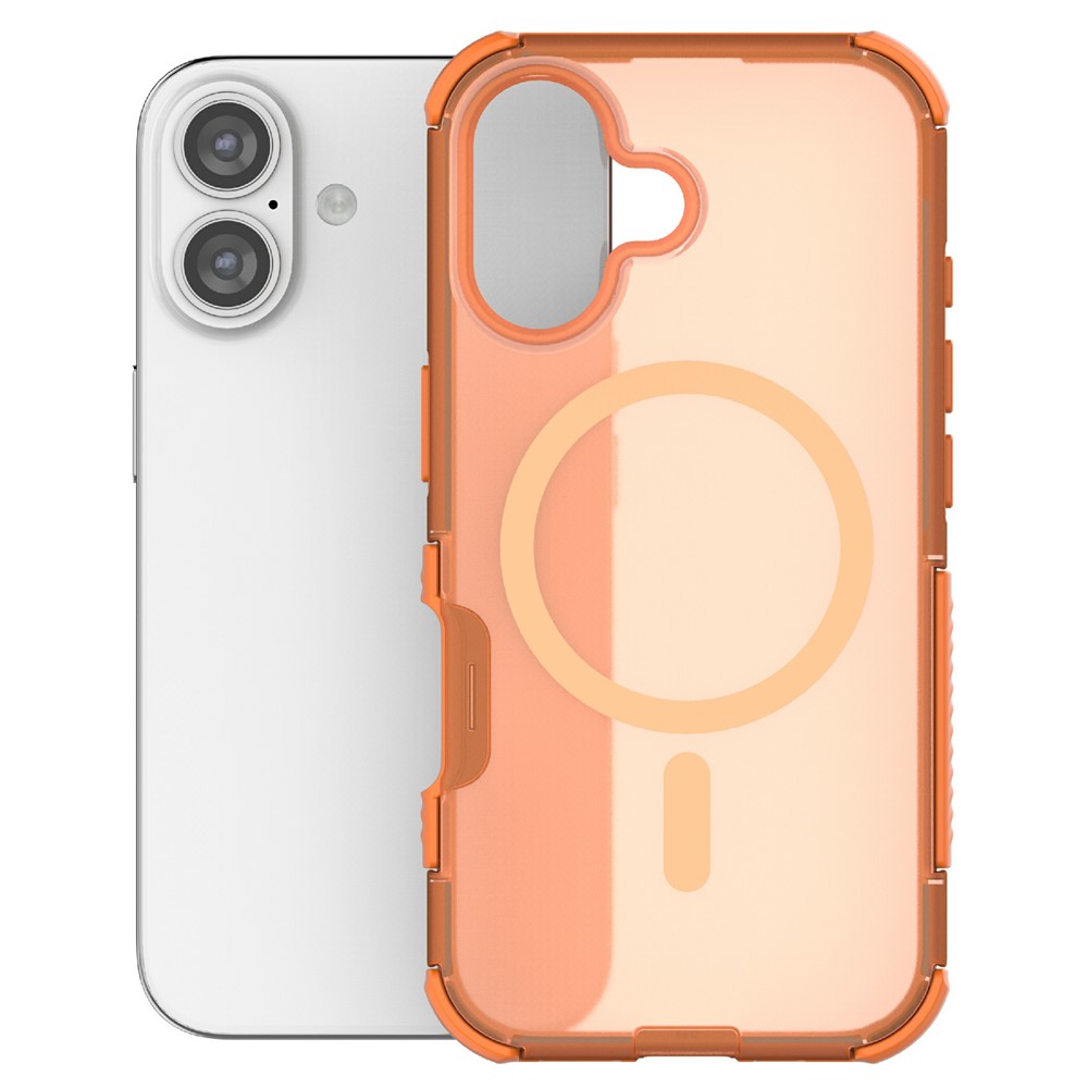  iPhone 16 Skal MagSafe Shockproof Hybrid Orange - Teknikhallen.se