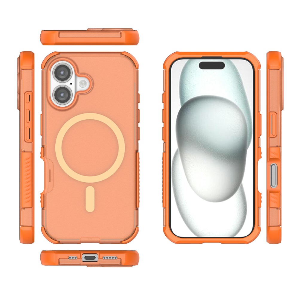  iPhone 16 Skal MagSafe Shockproof Hybrid Orange - Teknikhallen.se
