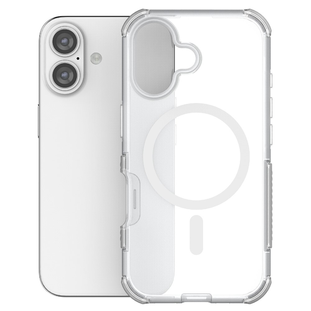  iPhone 16 Skal MagSafe Shockproof Hybrid Vit - Teknikhallen.se