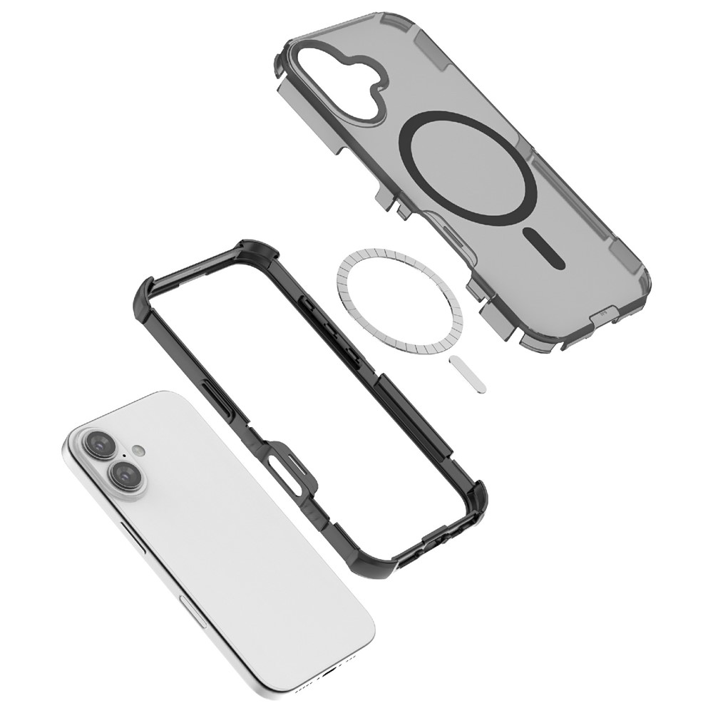  iPhone 16 Skal MagSafe Shockproof Hybrid Vit - Teknikhallen.se