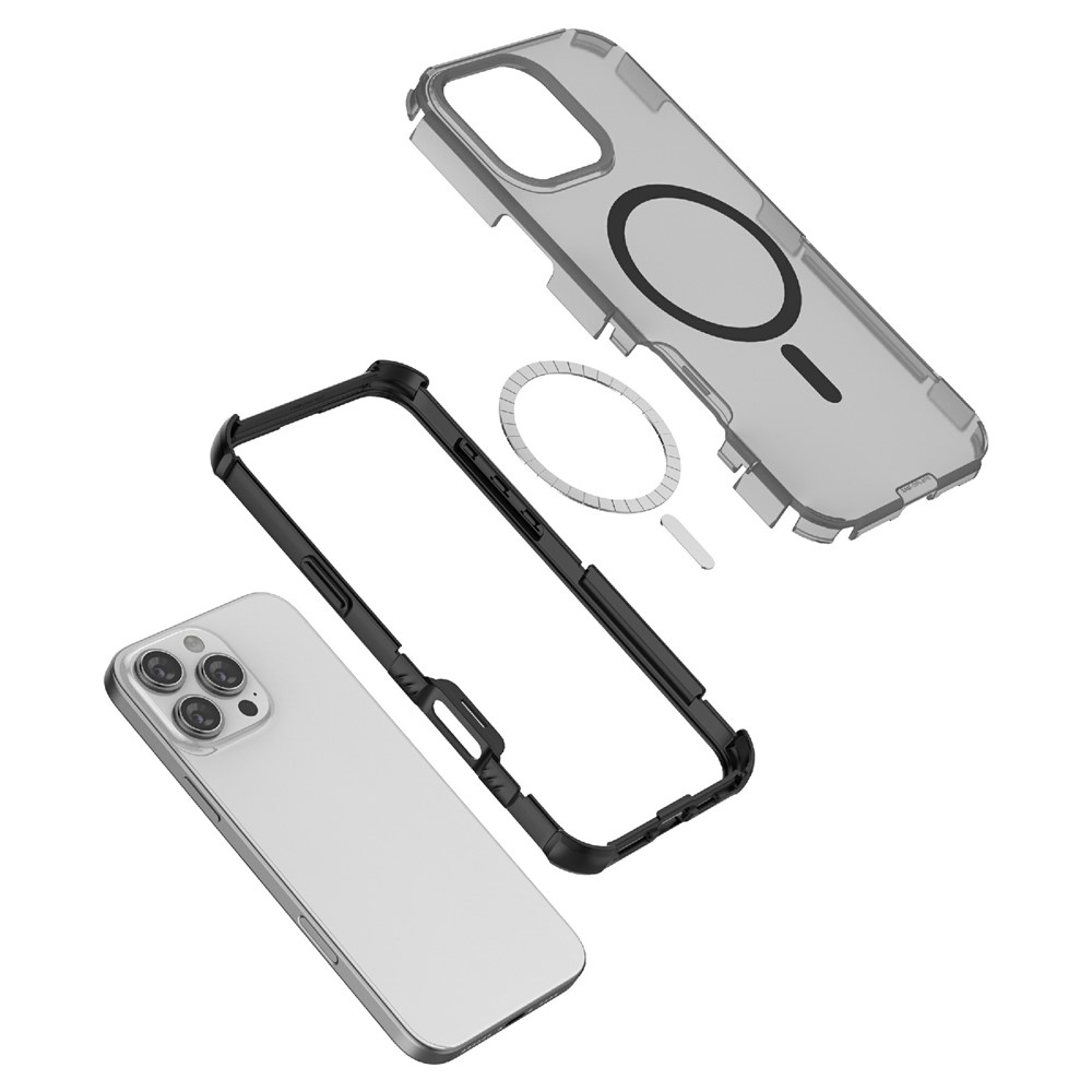  iPhone 16 Pro Skal MagSafe Shockproof Hybrid Svart - Teknikhallen.se