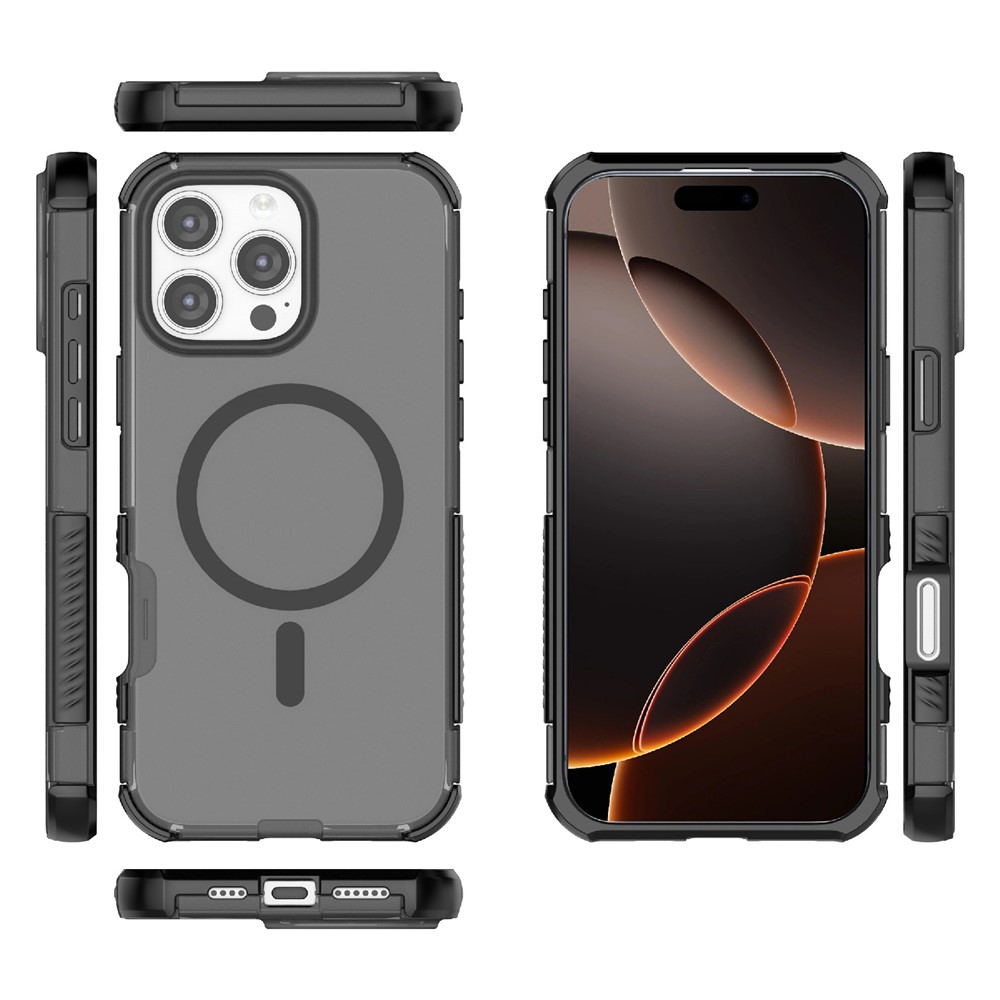  iPhone 16 Pro Skal MagSafe Shockproof Hybrid Svart - Teknikhallen.se