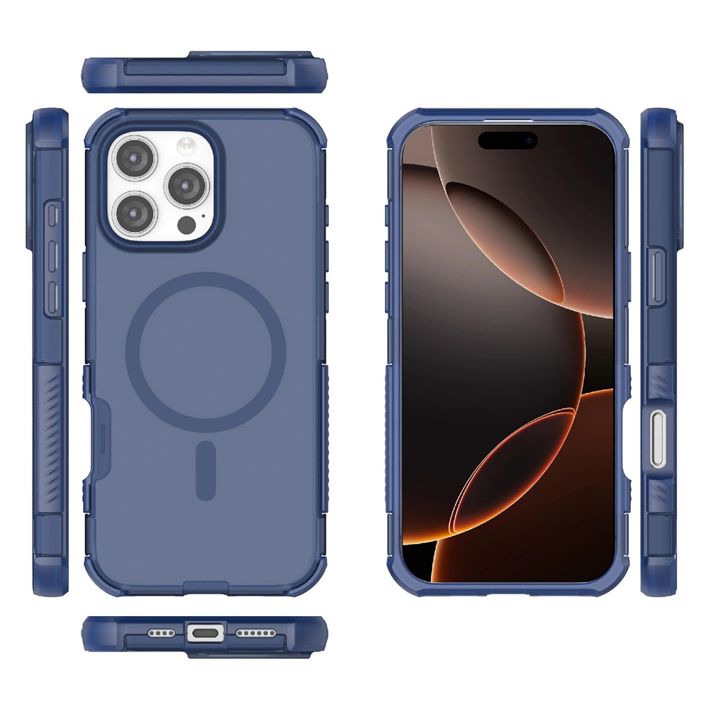  iPhone 16 Pro Skal MagSafe Shockproof Hybrid Blå - Teknikhallen.se