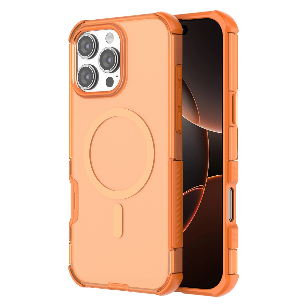  iPhone 16 Pro Skal MagSafe Shockproof Hybrid Orange - Teknikhallen.se