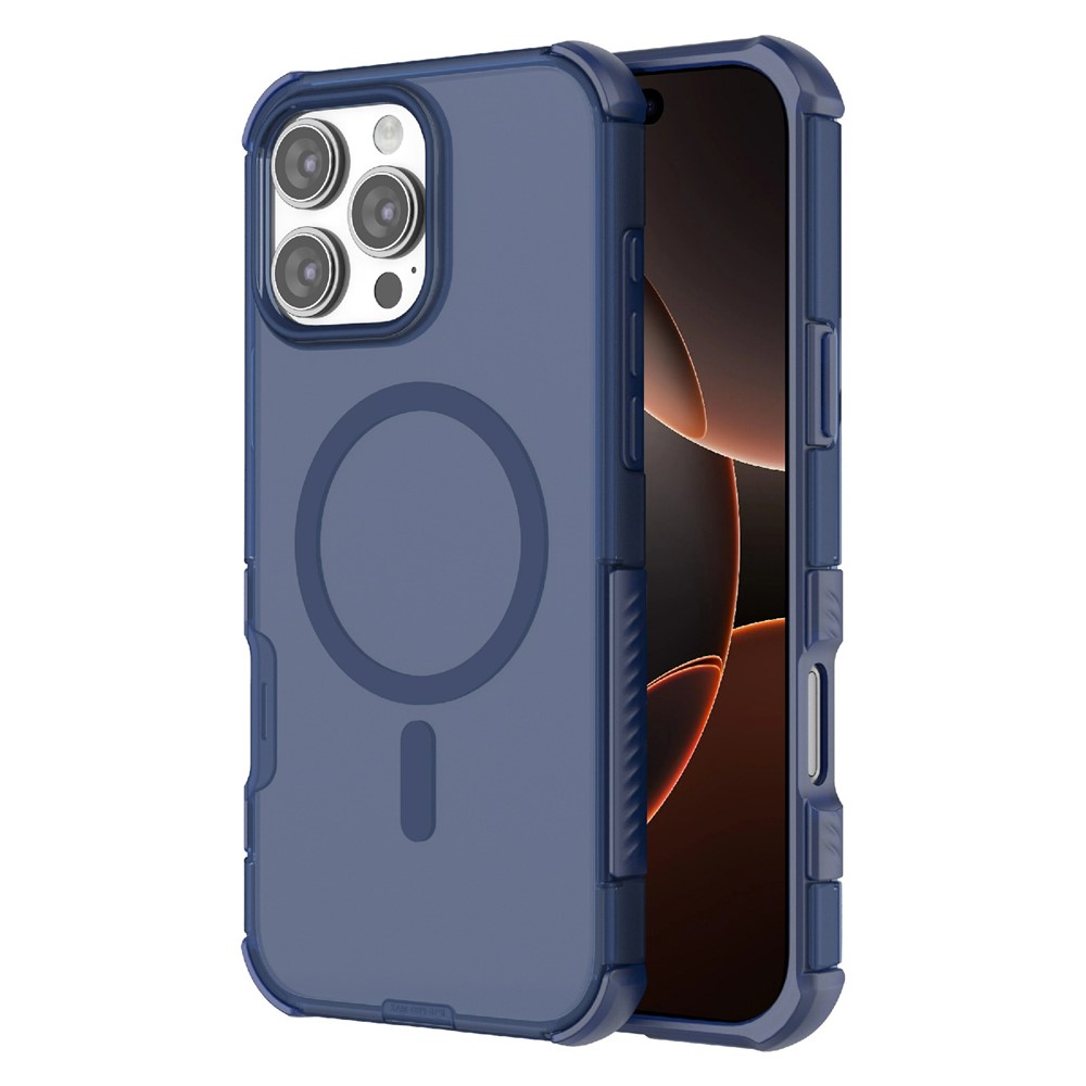  iPhone 16 Pro Max Skal MagSafe Shockproof Hybrid Blå - Teknikhallen.se