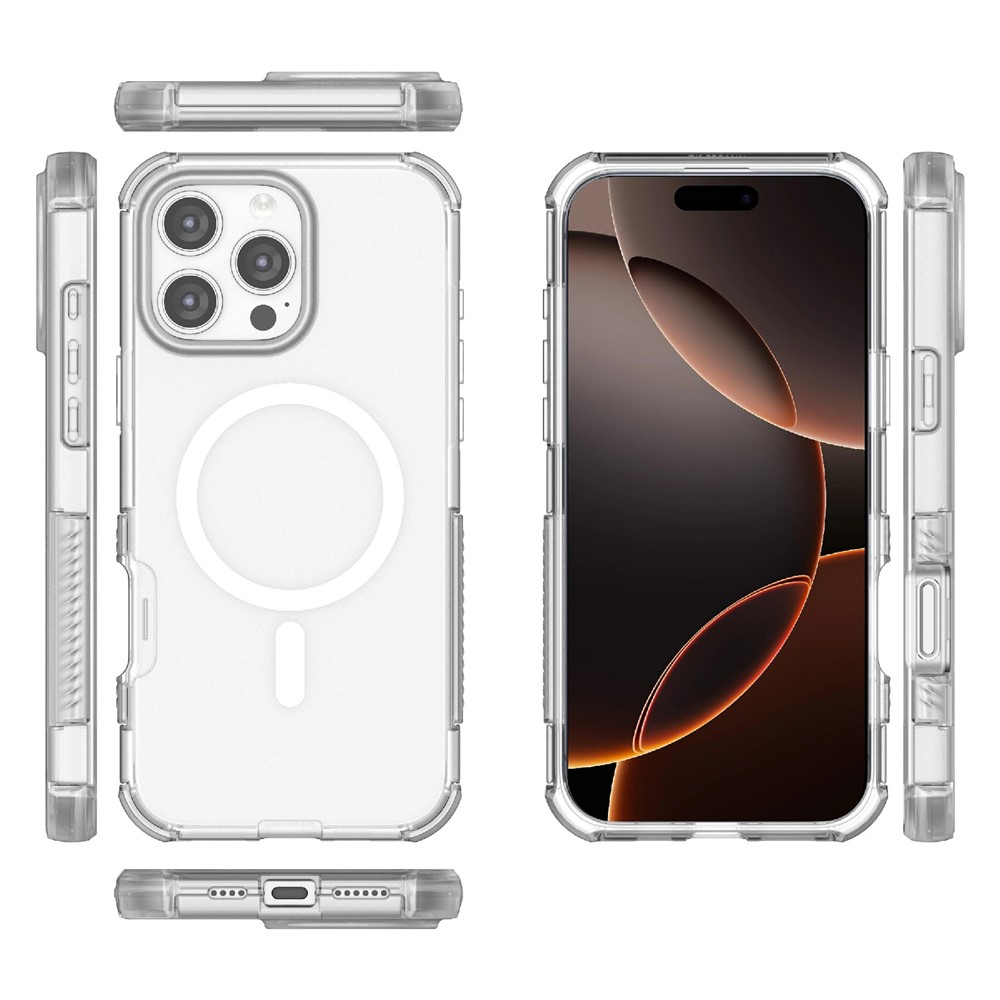  iPhone 16 Pro Max Skal MagSafe Shockproof Hybrid Vit - Teknikhallen.se