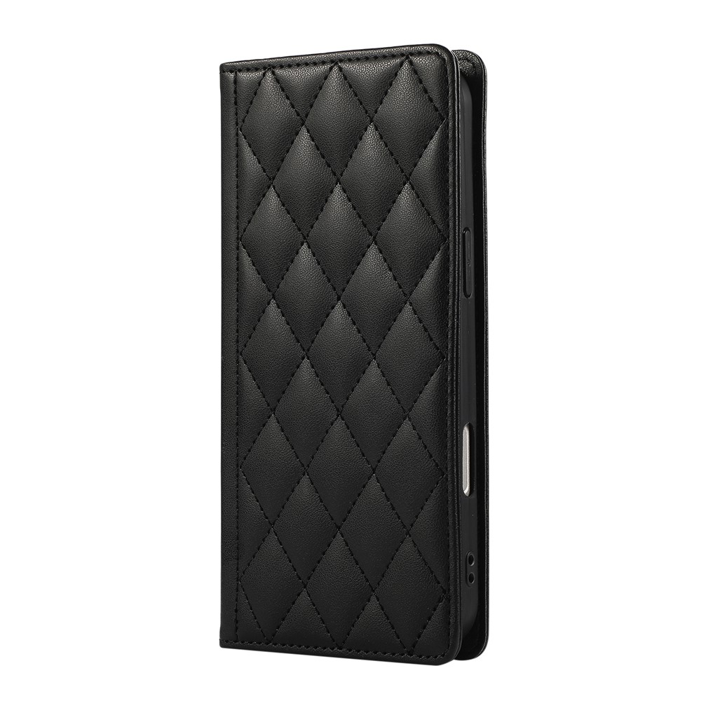  Samsung Galaxy A57 5G Fodral RFID Rhombus Läder Svart - Teknikhallen.se