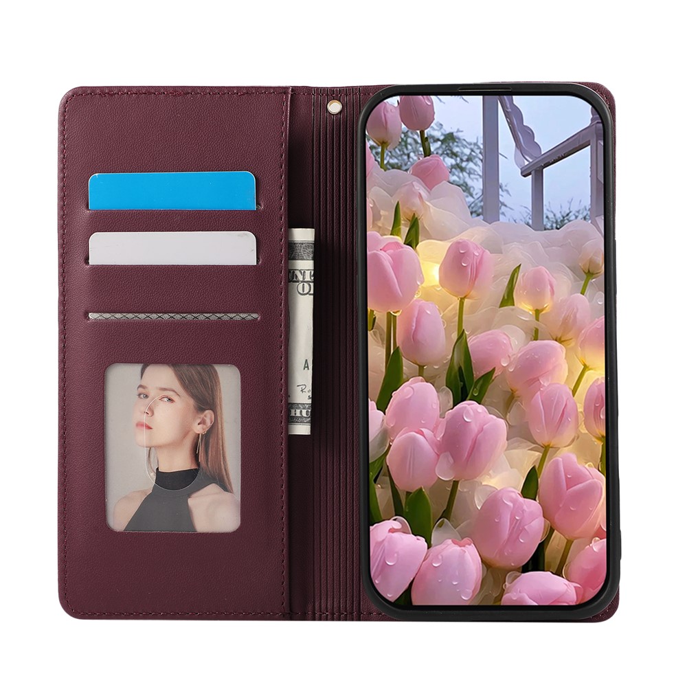  Samsung Galaxy S26 Ultra Fodral RFID Rhombus Läder Röd - Teknikhallen.se