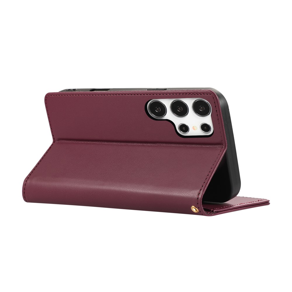  Samsung Galaxy S26 Ultra Fodral RFID Rhombus Läder Röd - Teknikhallen.se