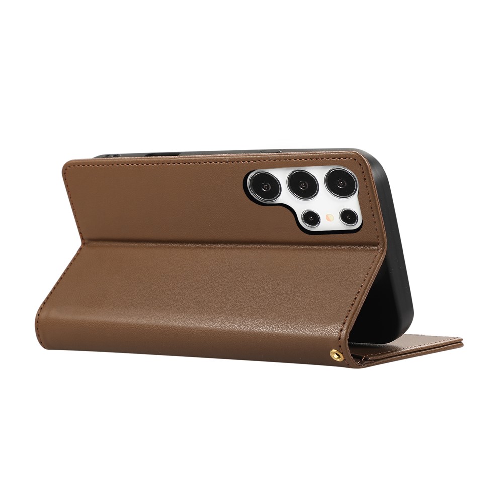  Samsung Galaxy S26 Ultra Fodral RFID Rhombus Läder Brun - Teknikhallen.se