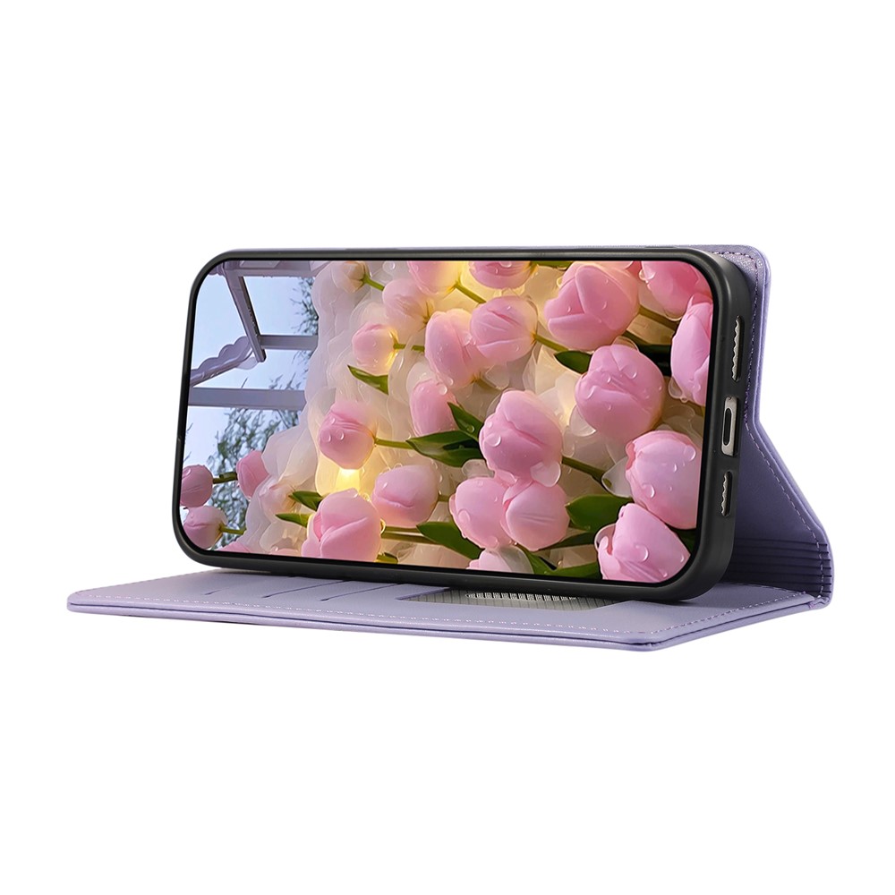  Samsung Galaxy S26 Fodral RFID Rhombus Läder Lila - Teknikhallen.se