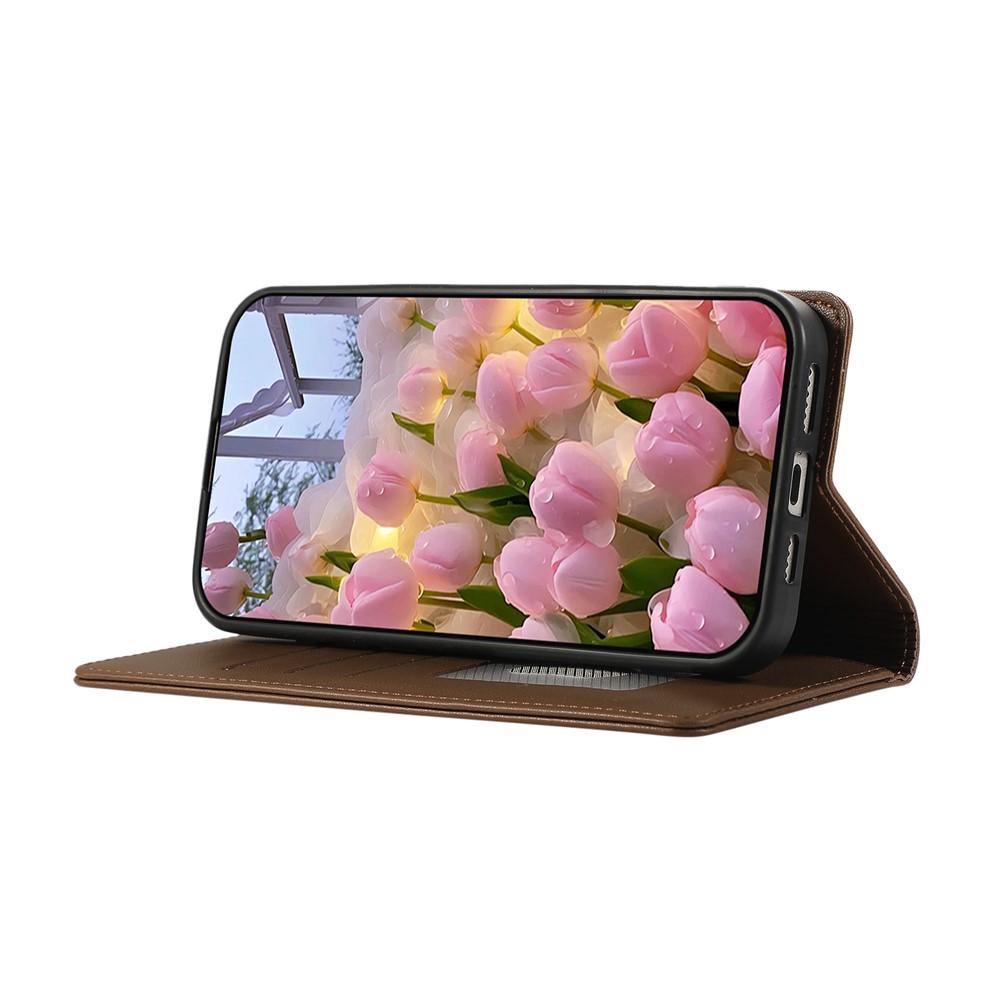  Samsung Galaxy S26 Plus Fodral RFID Rhombus Läder Brun - Teknikhallen.se