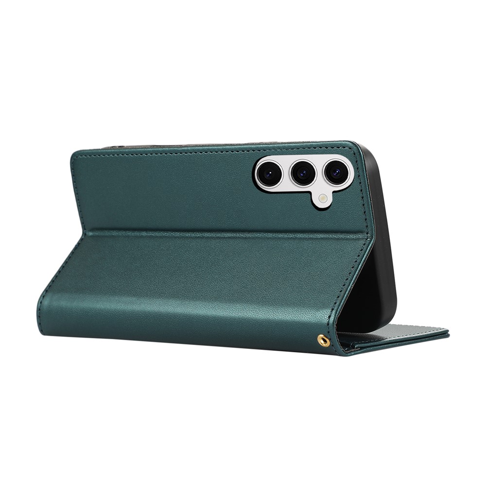  Samsung Galaxy S26 Plus Fodral RFID Rhombus Läder Grön - Teknikhallen.se