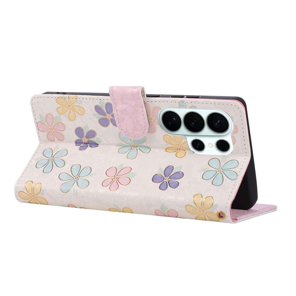  Samsung Galaxy S26 Ultra Fodral RFID Läder Färgglada Blommor - Teknikhallen.se