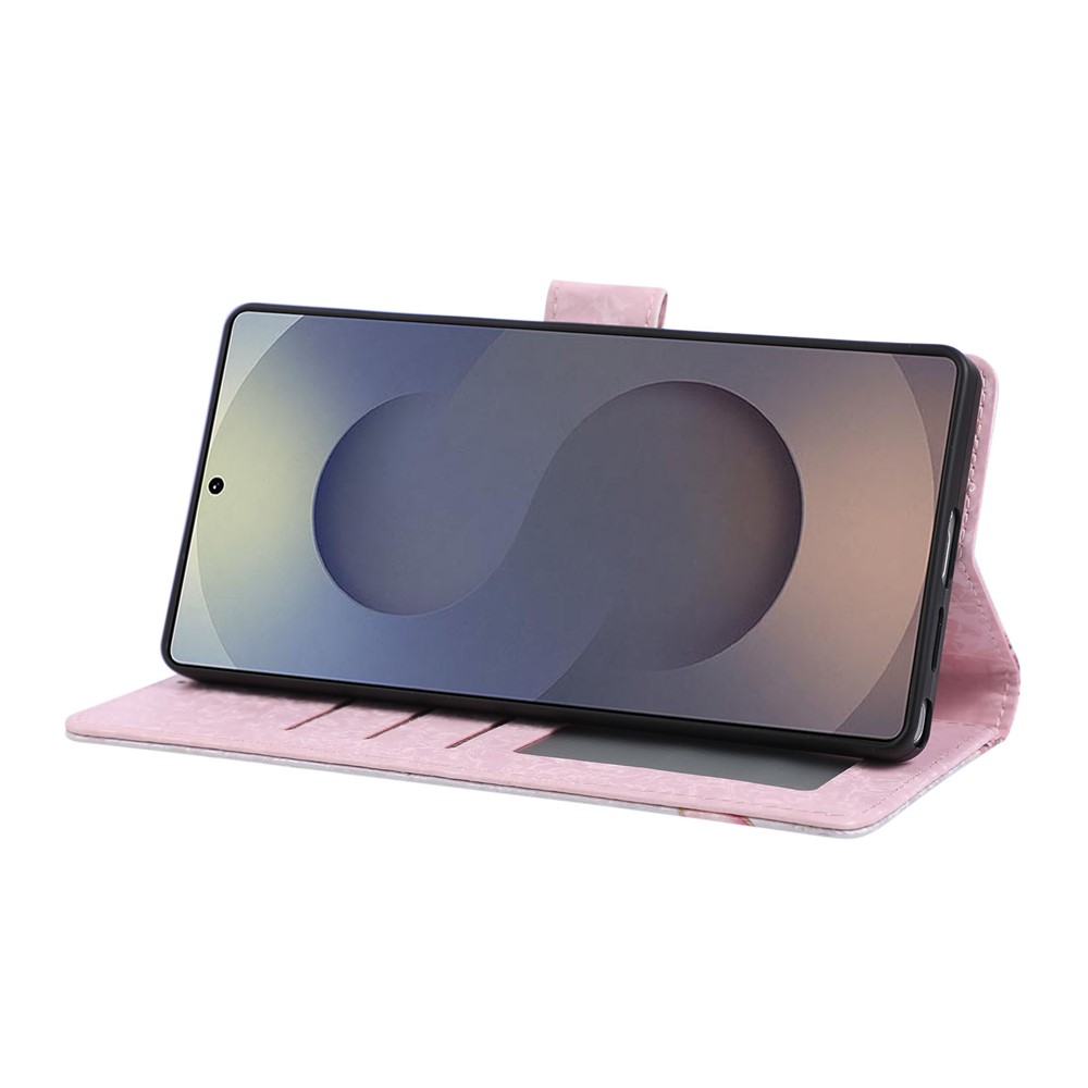  Samsung Galaxy S26 Ultra Fodral RFID Läder Rosa Blommor - Teknikhallen.se