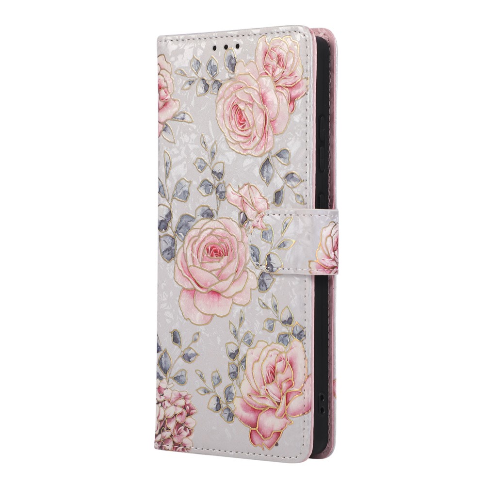  Samsung Galaxy S26 Ultra Fodral RFID Läder Rosa Blommor - Teknikhallen.se