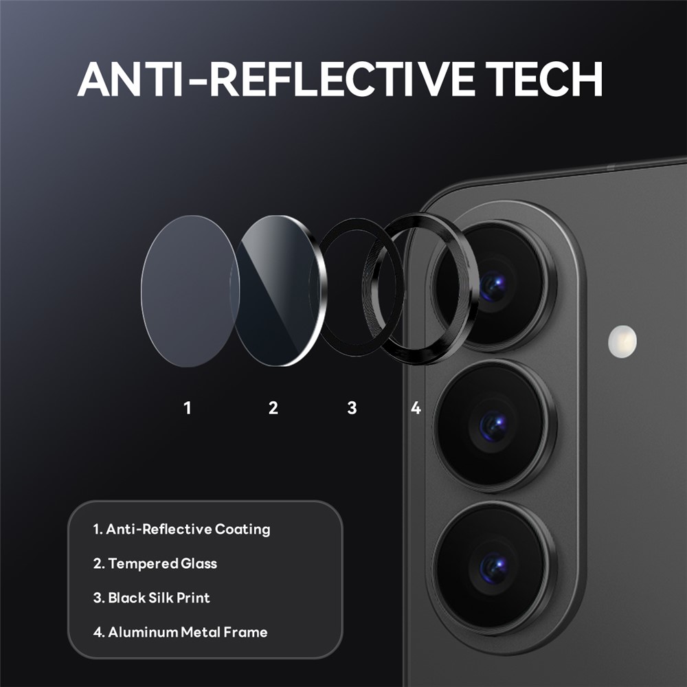 NORTHJO NORTHJO Samsung Galaxy S26 Linsskydd Härdat Glas Svart - Teknikhallen.se