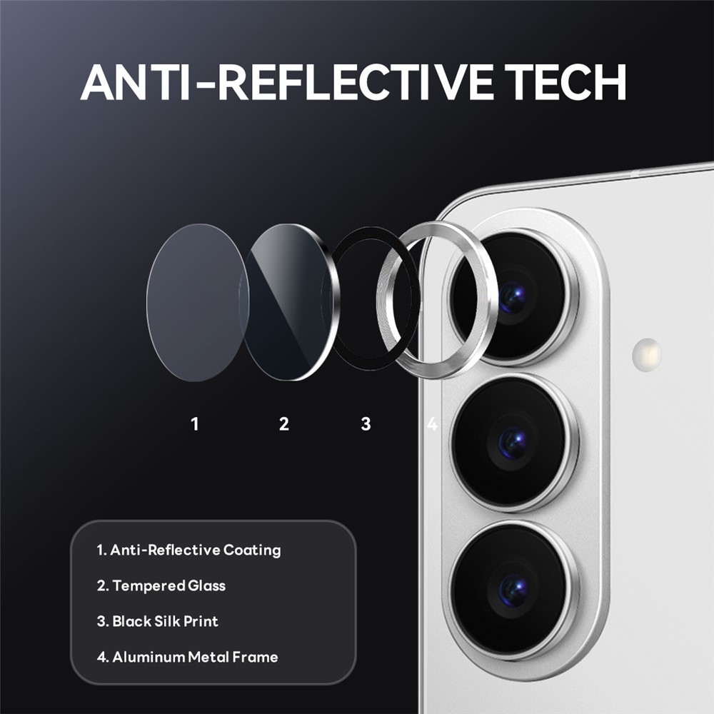 NORTHJO NORTHJO Samsung Galaxy S26 Linsskydd Härdat Glas Silver - Teknikhallen.se